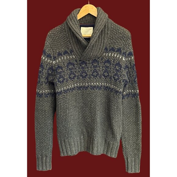 Banana Republic Heritage Shawl Collar Chunky Knit Nordic Alpine Winter Sweater - Picture 1 of 6
